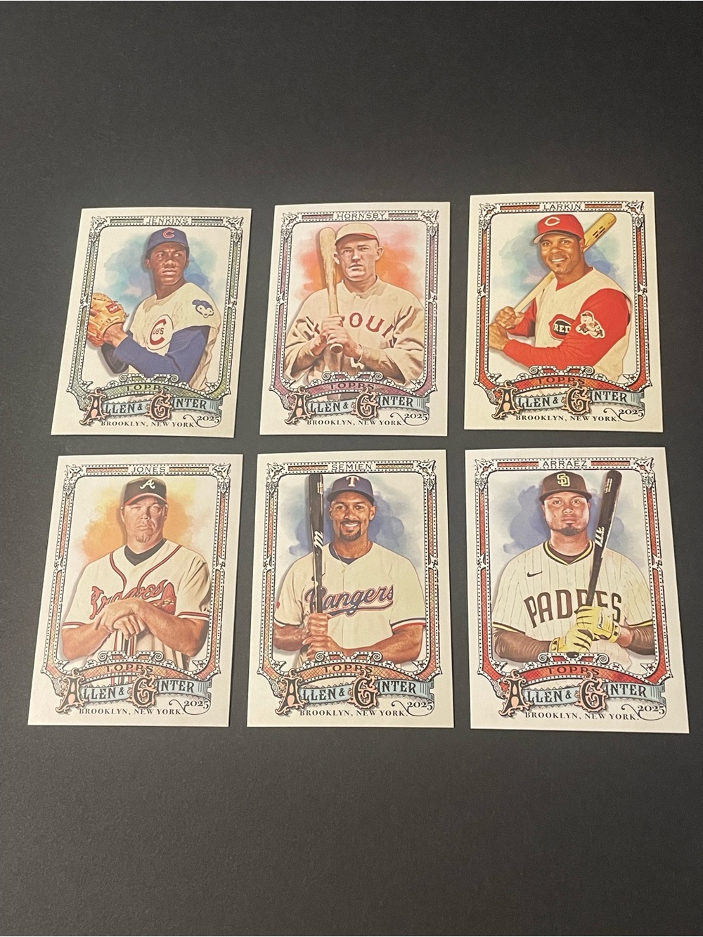 2025 Topps Allen & Ginter MLB 6 Card Lot. Mix of old and new players
